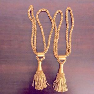J.C.Penney Gold Braided Rope Curtain Tiebacks